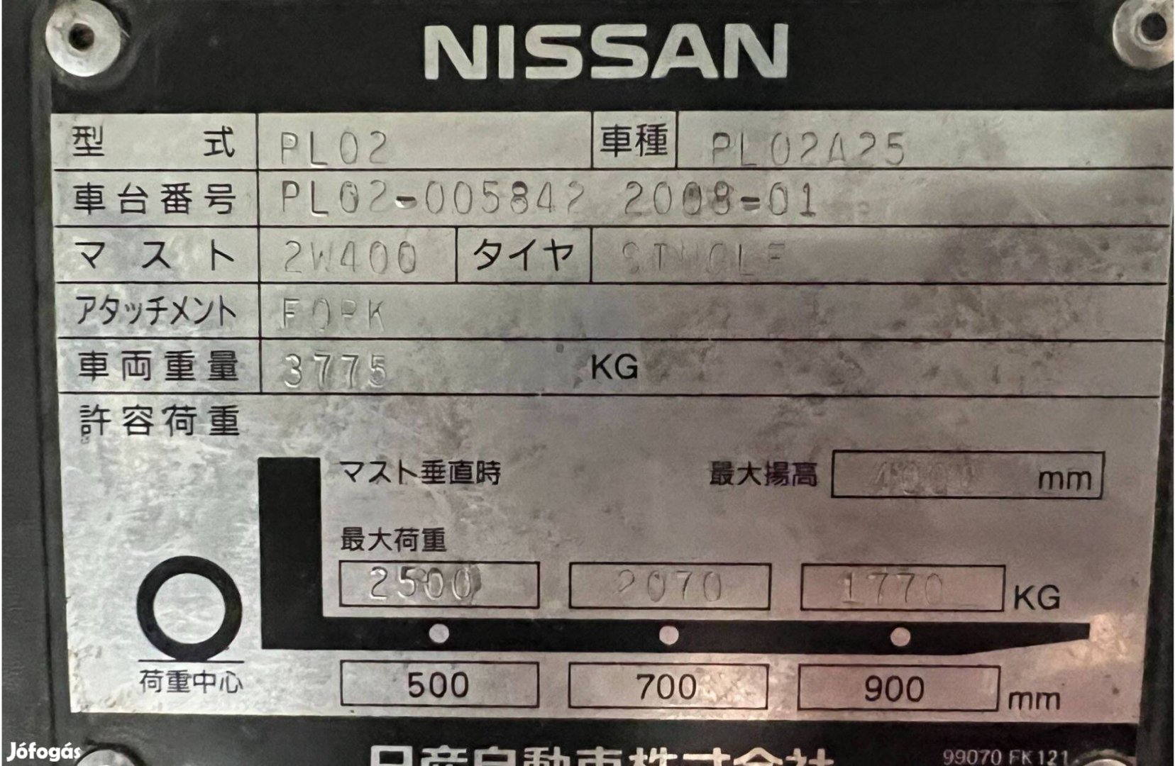 Nissan Targonca 2,5t