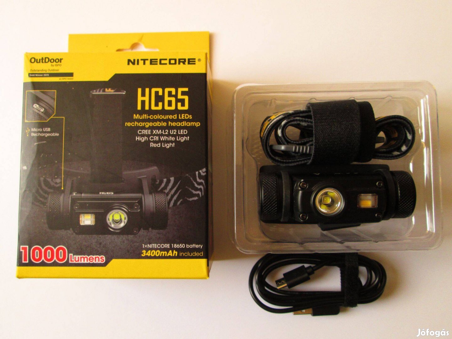 Nitecore HC65 1000Lumen Led Fejlámpa 110méter fényhatótávval