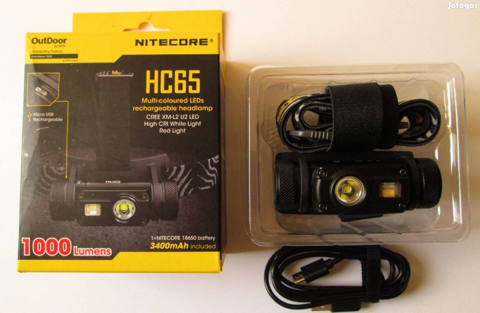 Nitecore HC65 1000Lumen Led Fejlámpa 110méter hatótávval