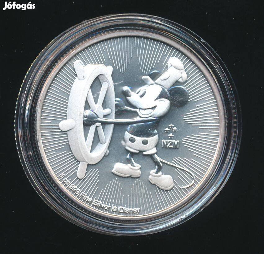 Niue 1 oz ezüst 2017, Steamboat Willie, Mickey Mouse