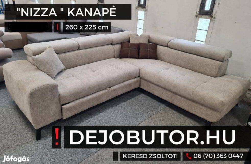 Nizza XL sarok kanapé ülőgarnitúra 260x225 cm ágyazható selyem
