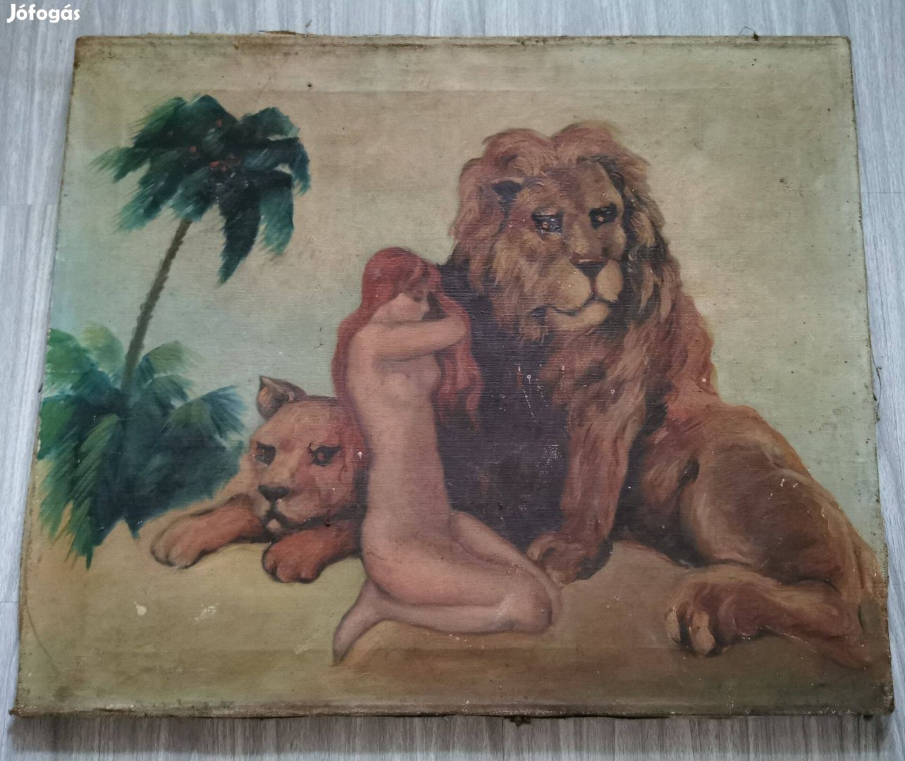 Nő oroszlánok közt festmény