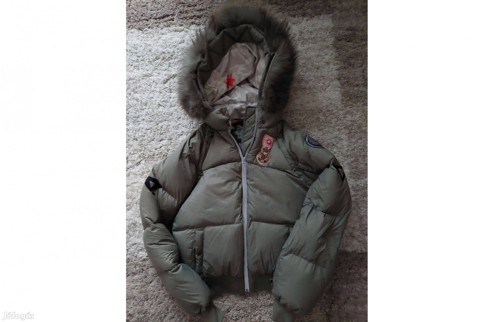 Női S lány 170 új téli kabát, dzseki vízhatlan kapucnis divatos