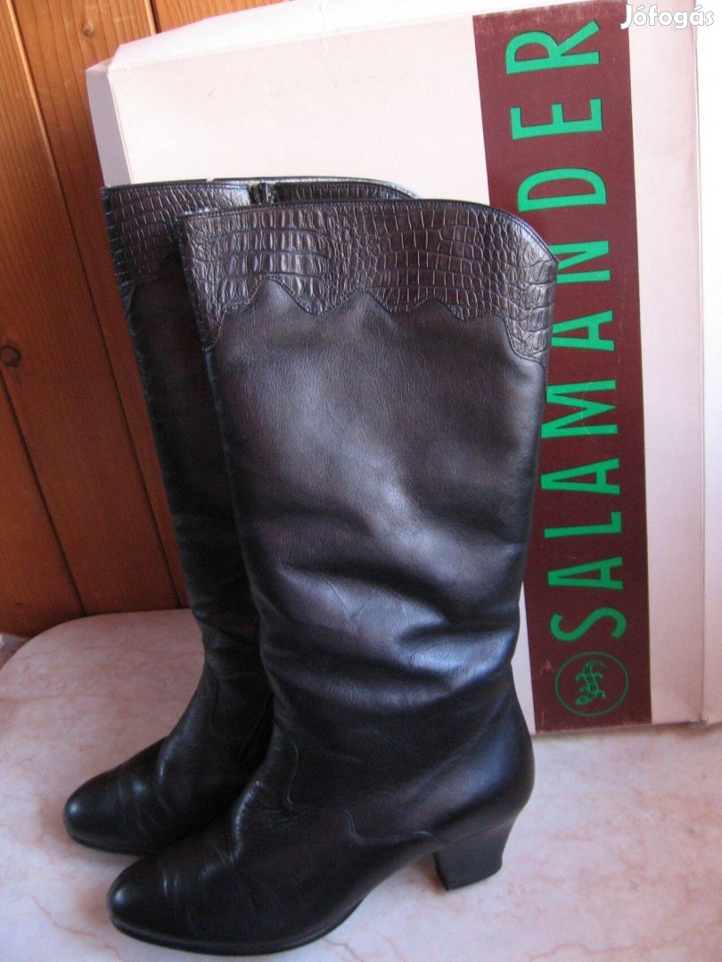 Női bélelt, fekete csizma, Salamander