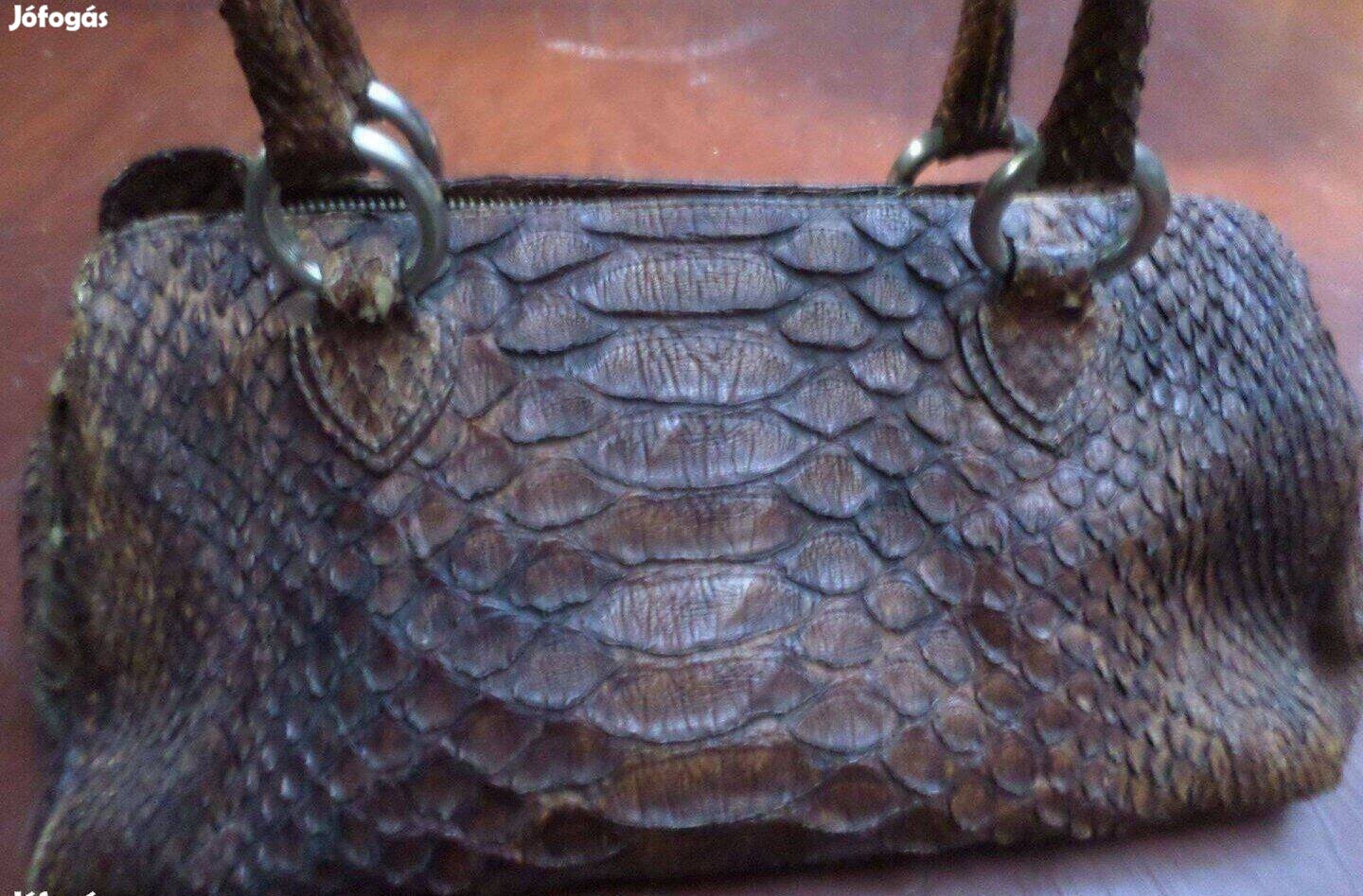 Női bőrtáska valódi kígyóbőr Olasz luxus