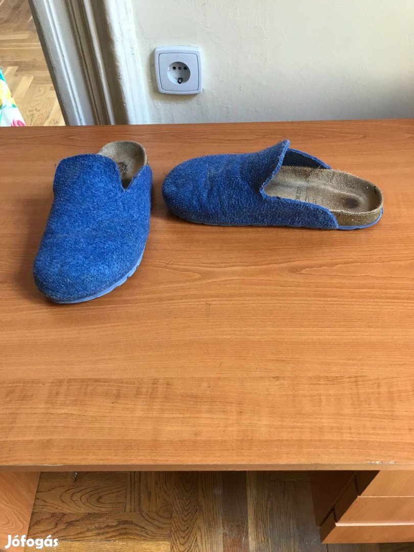 Női cipő kék színű,, 39-s szövet papucs