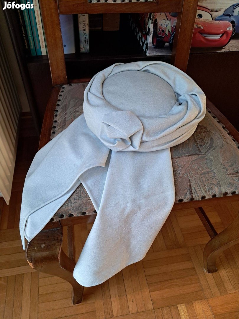 Női ezüst estélyi kalap sállal