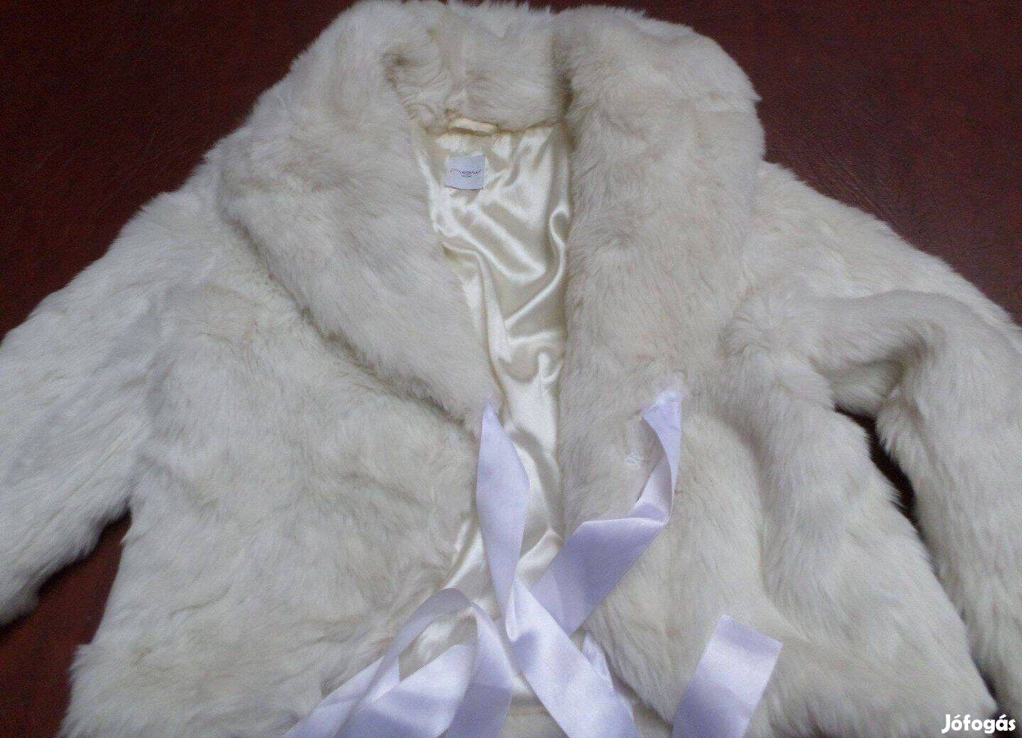 Női fehér szőrme alkalmi kabát boleró