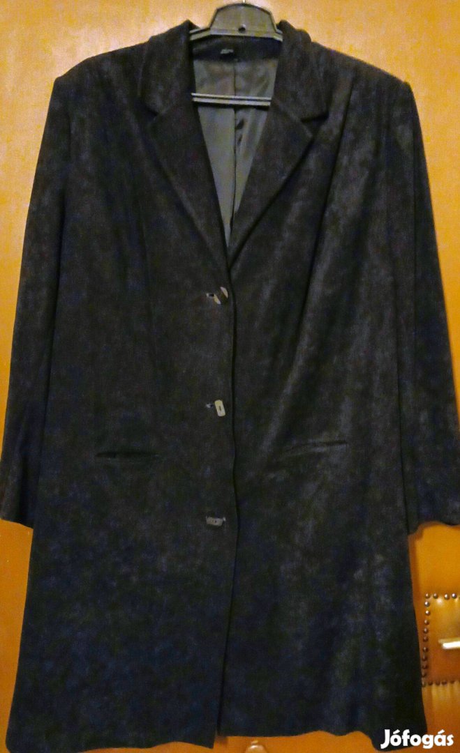 Női fekete átmeneti kabát, ruha,46-méret,új!80