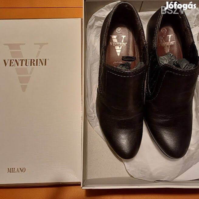 Női fekete bőr cipő - Venturini, Milano (37)