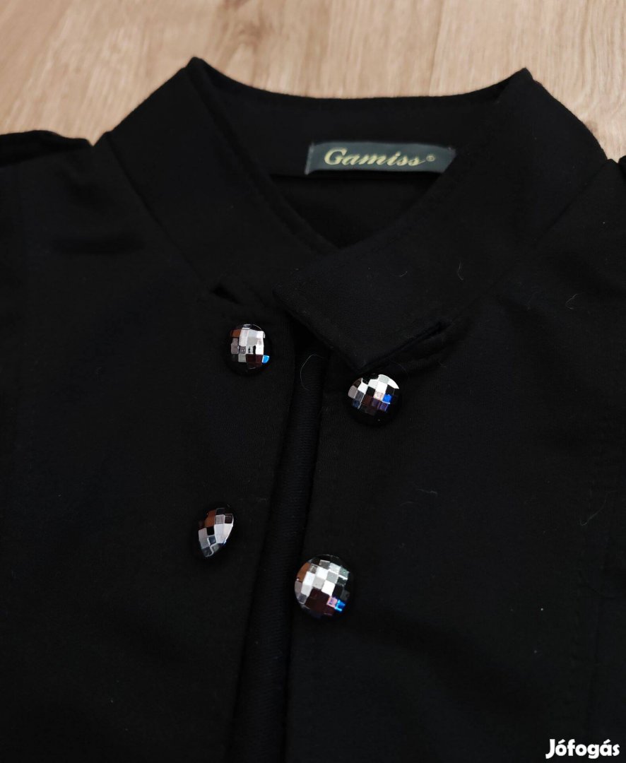 Női fekete pamutblézer S-M
