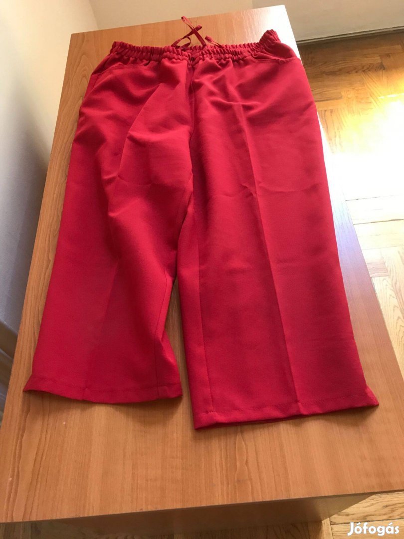 Női fél hosszú nadrág 42 méretű, piros színű