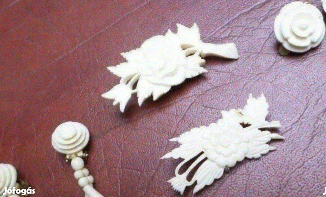 Női kitűző bross fülbevaló Új