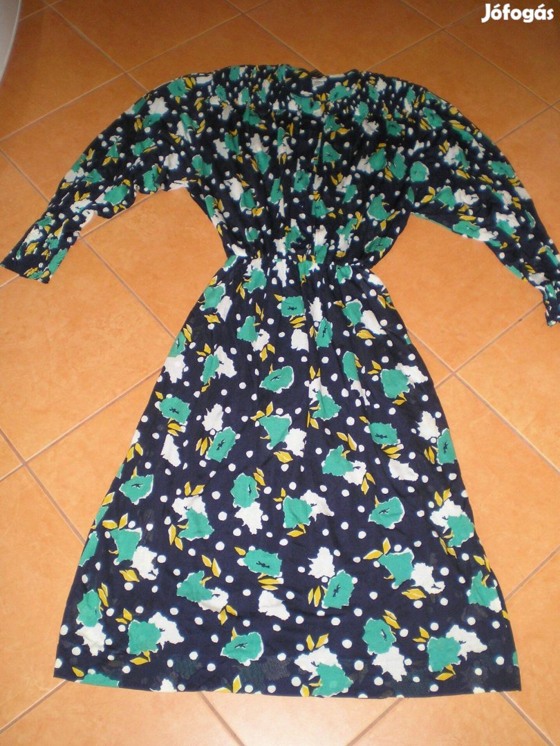 Női nyári ruha, hosszú ujjú olasz L-es L szép állapotban (fekete zöld