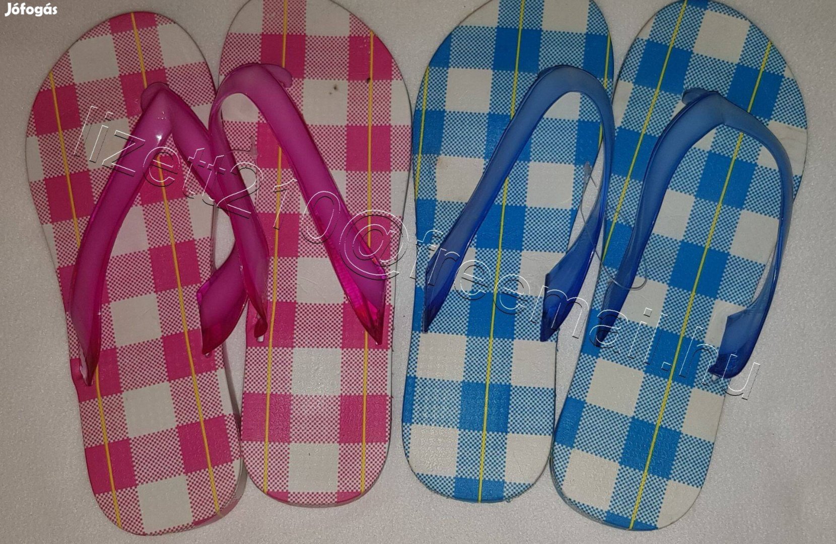 Női papucs strandpapucs új 2 db egyben kék rózsaszín