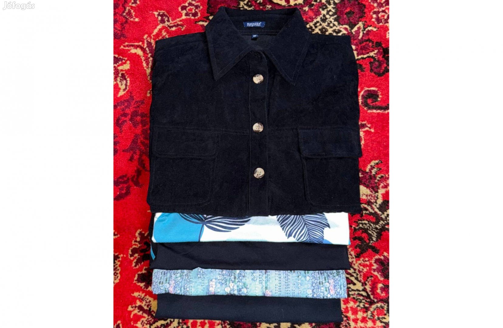 Női póló 5 db együtt rövidujjú felső fekete blúz mellény