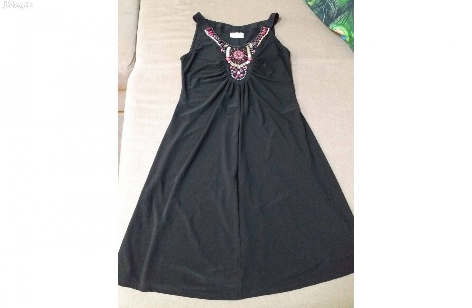 Női ruha, fekete nyári ruha, 40-es ruha, L-es ruha