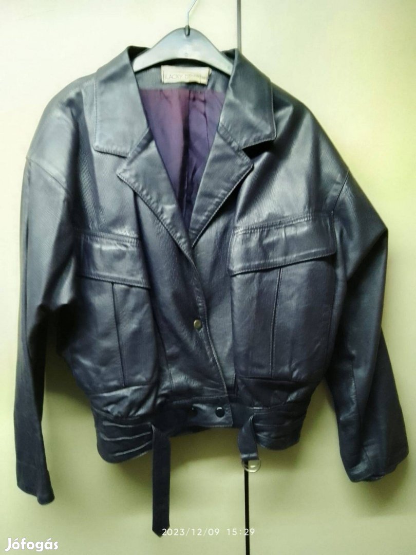 Női sötétlila bőrdzseki S méret,olcsón!27