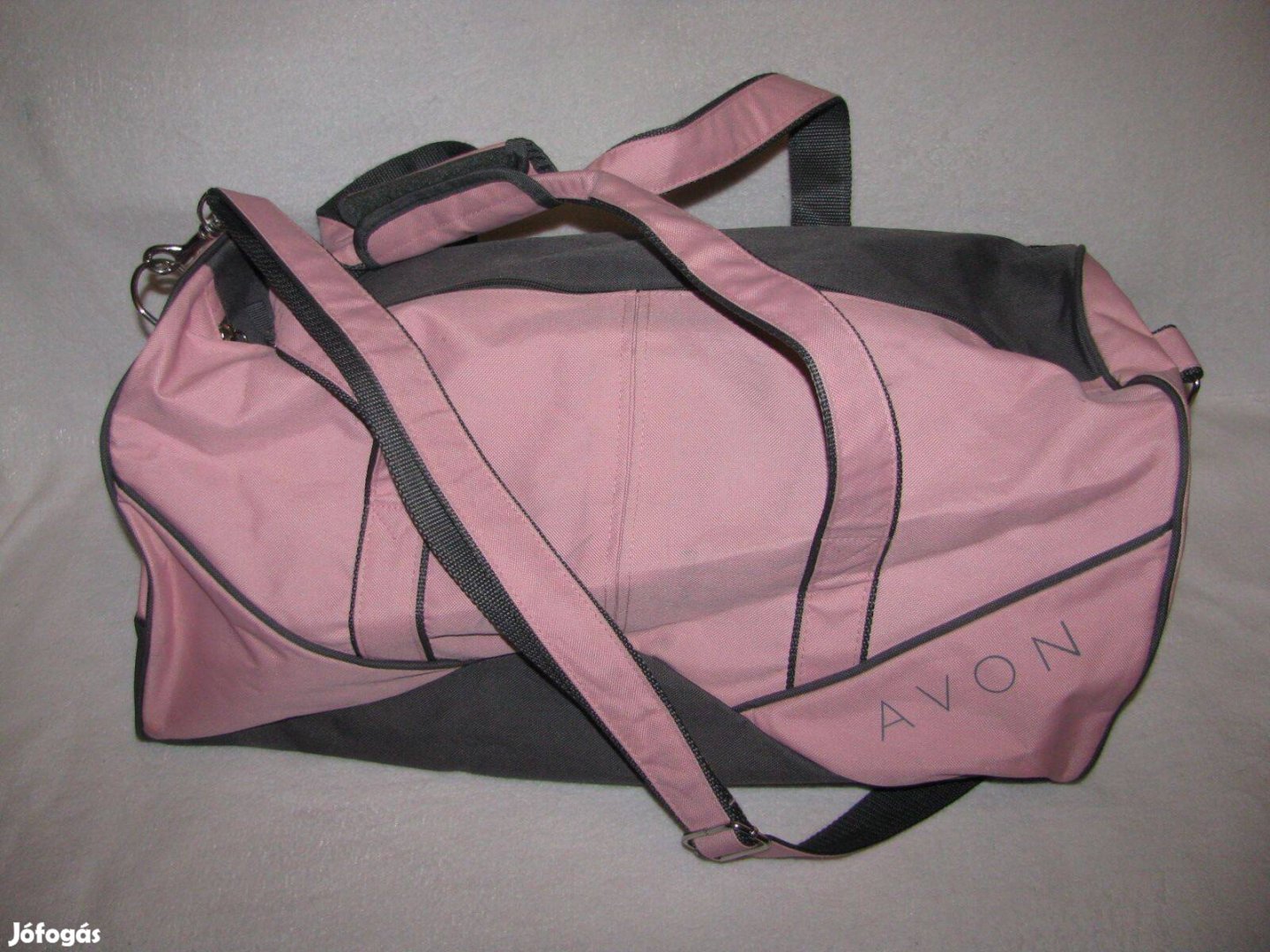 Női sporttáska, edzőtáska Avon, 56x23x25, rózsaszín, kézi, váll