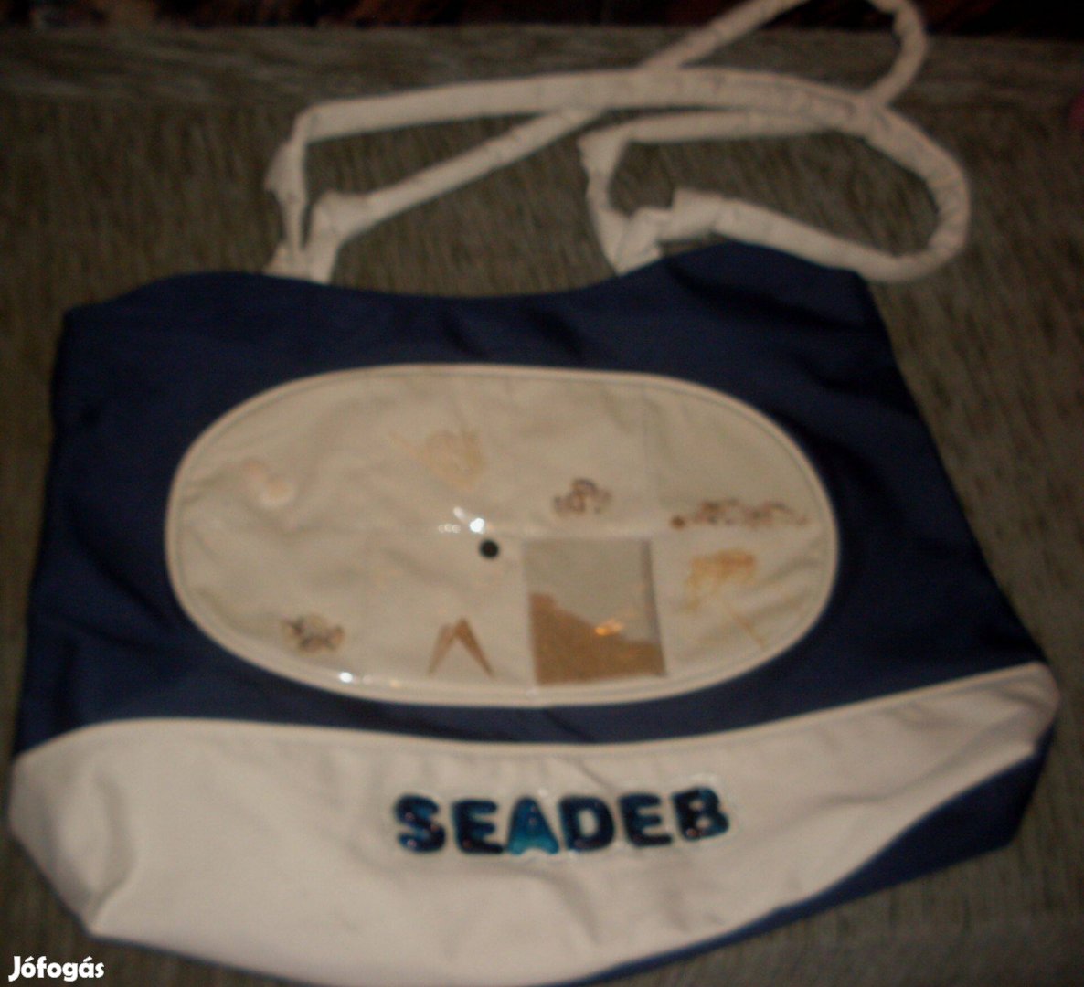 Női strandtáska,új,különleges, elől tenger gyümölcsei