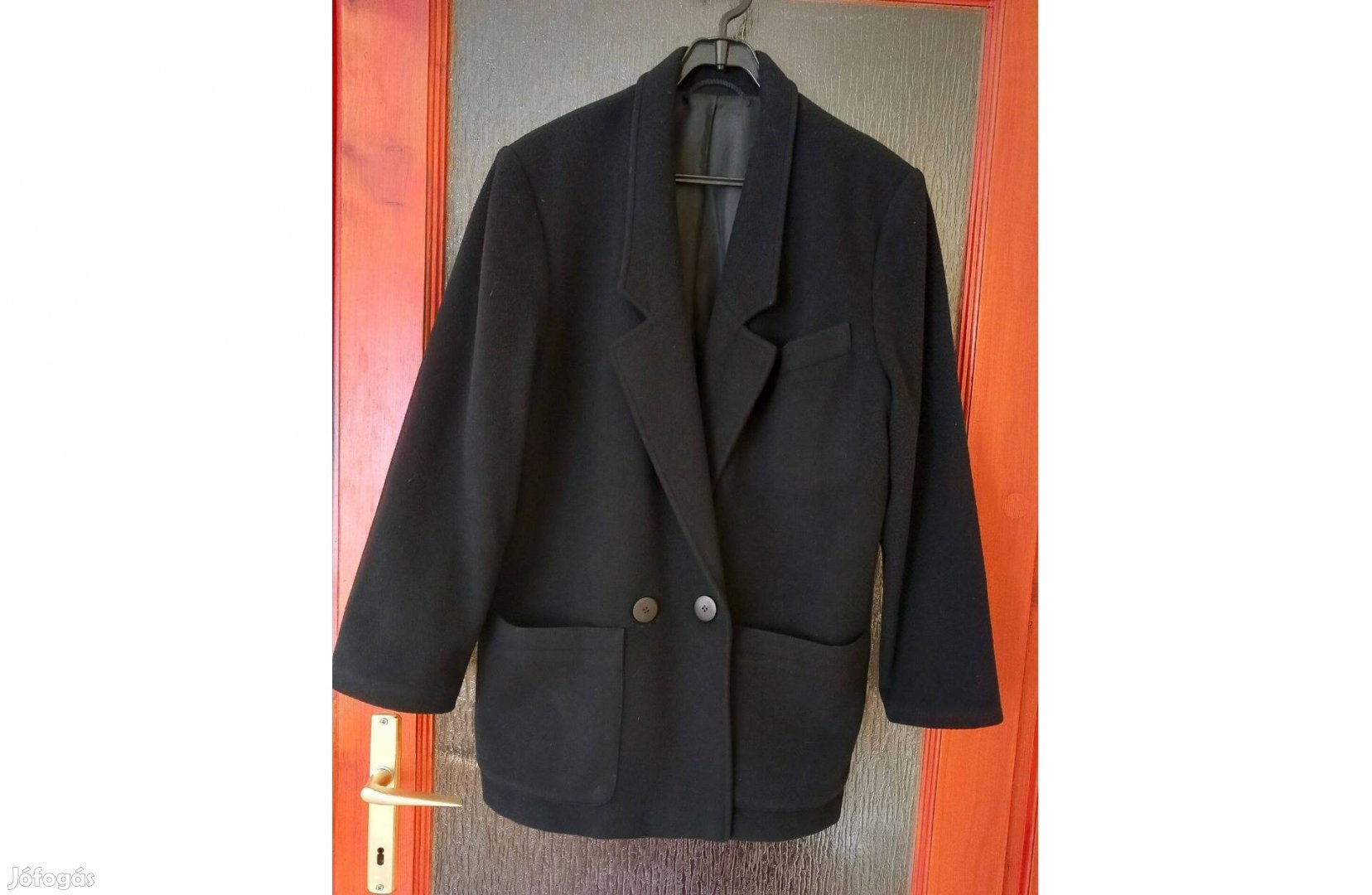 Női szövet kabát, gyapjú, egyenes vonalú, 38-as