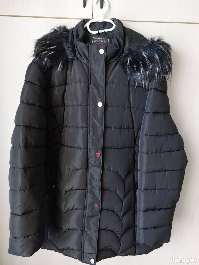 Női téli vastag kismama kabát 9XL-es feketébe eladó 