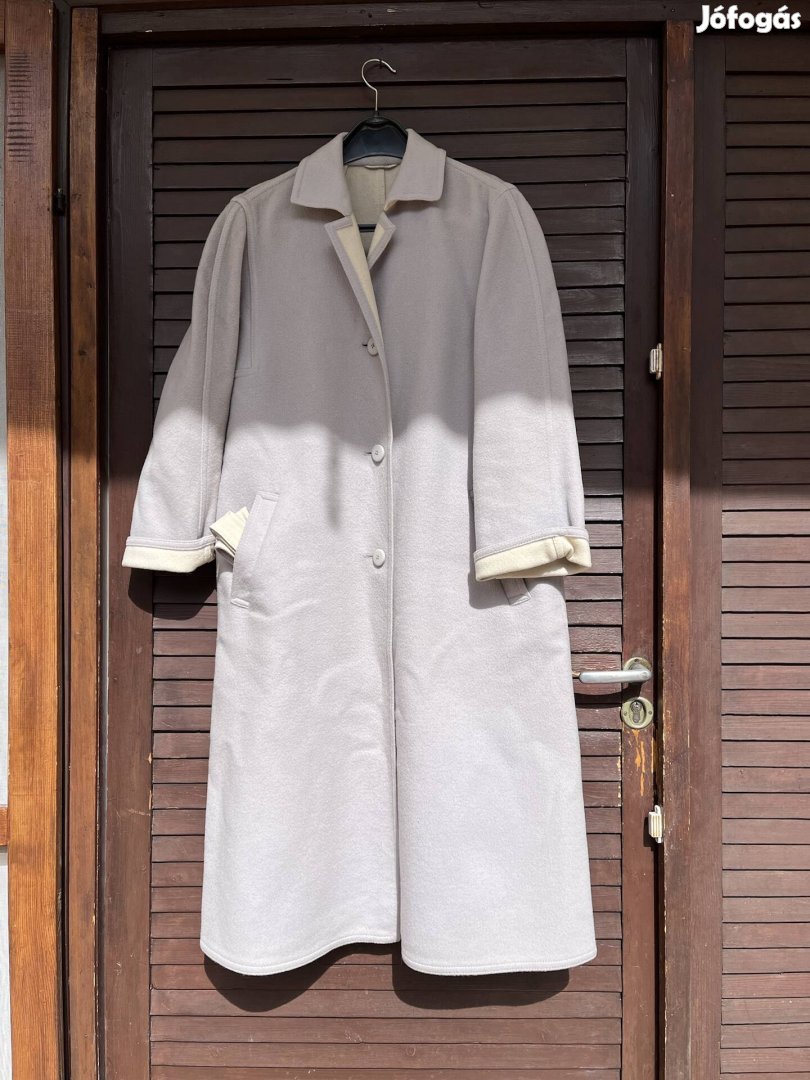 Női világos hosszú gyapjúkabát, 42-es méret