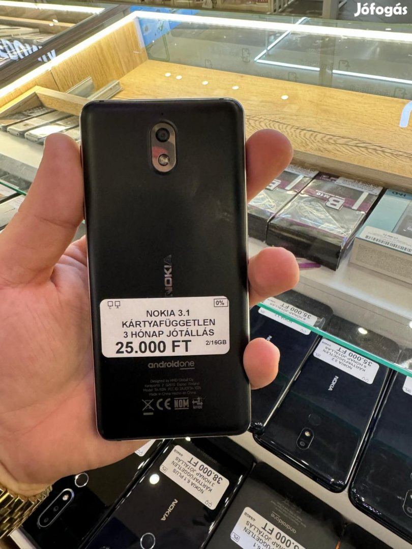 Nokia 3.1 Kártyafüggetlen 16 GB, 12 hó garancia