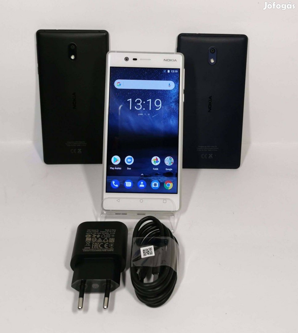 Nokia 3 Fekete színű,szép állapotú Android rendszerű (9es) mobiltelefo