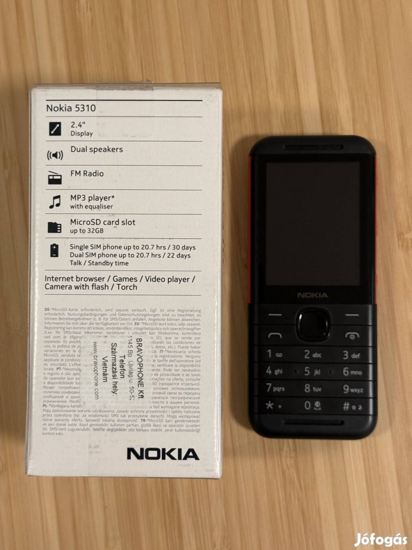 Nokia 5310 Dualsim Fekete/Piros Kártyafüggetlen Mobil