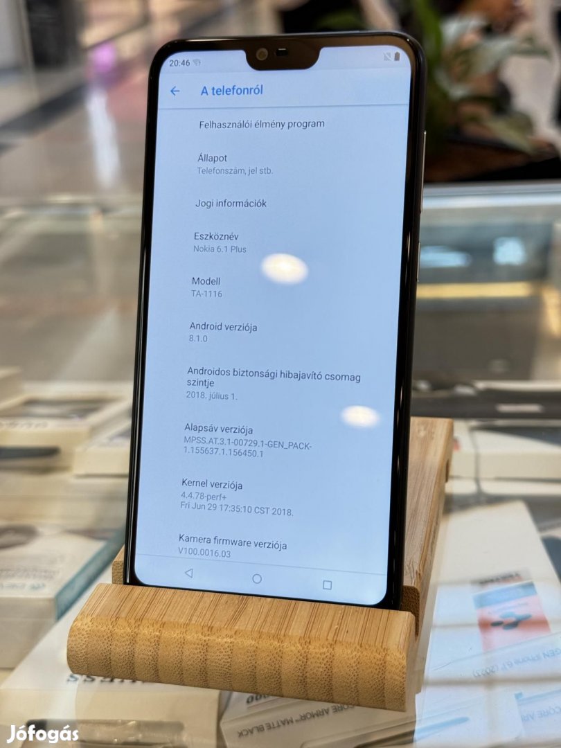 Nokia 6.1 Plus Kártyafüggetlen 64 GB, 12 hó garancia