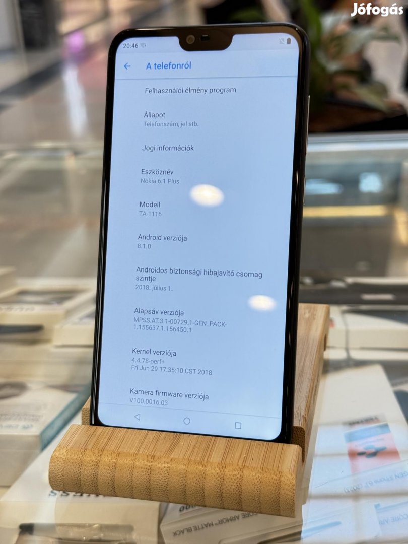 Nokia 6.1 Plus Kártyafüggetlen 64 GB, 12 hó garancia