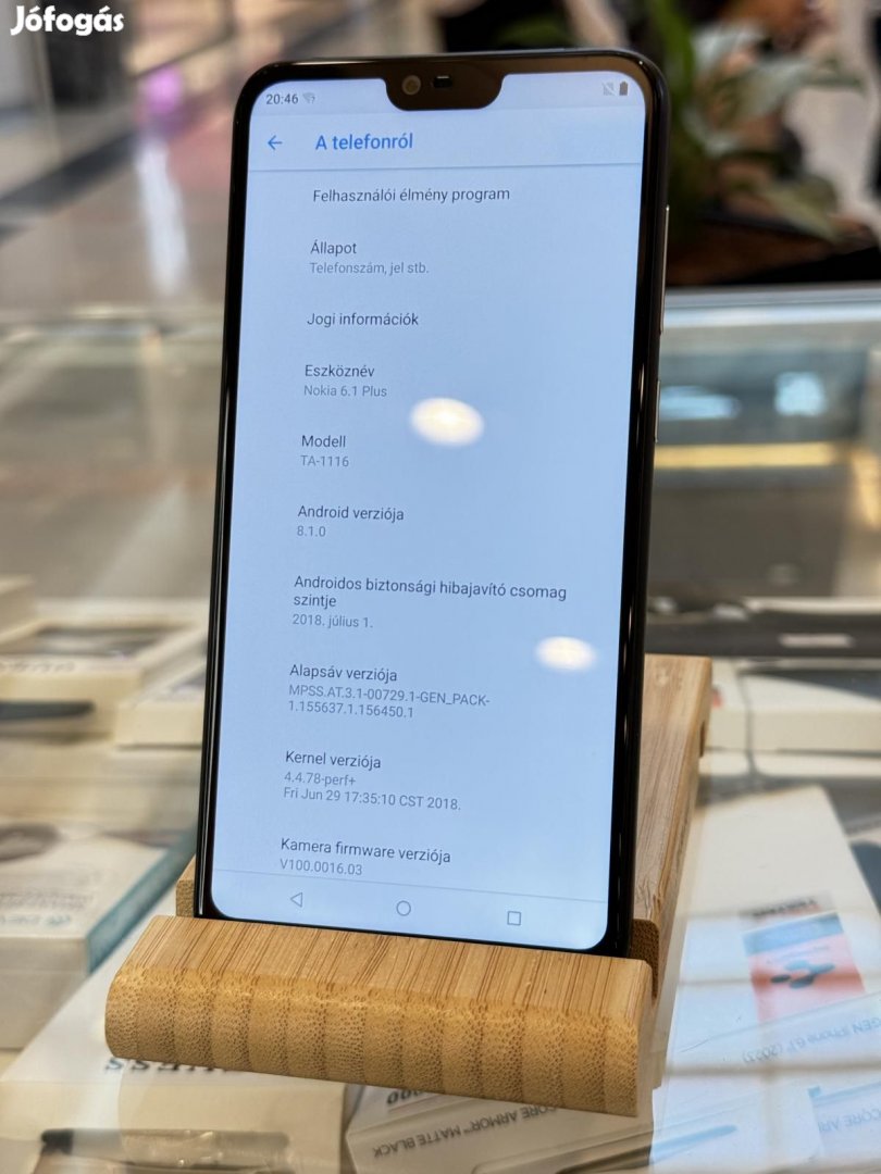 Nokia 6.1 Plus Kártyafüggetlen 64 GB, 12 hó garancia