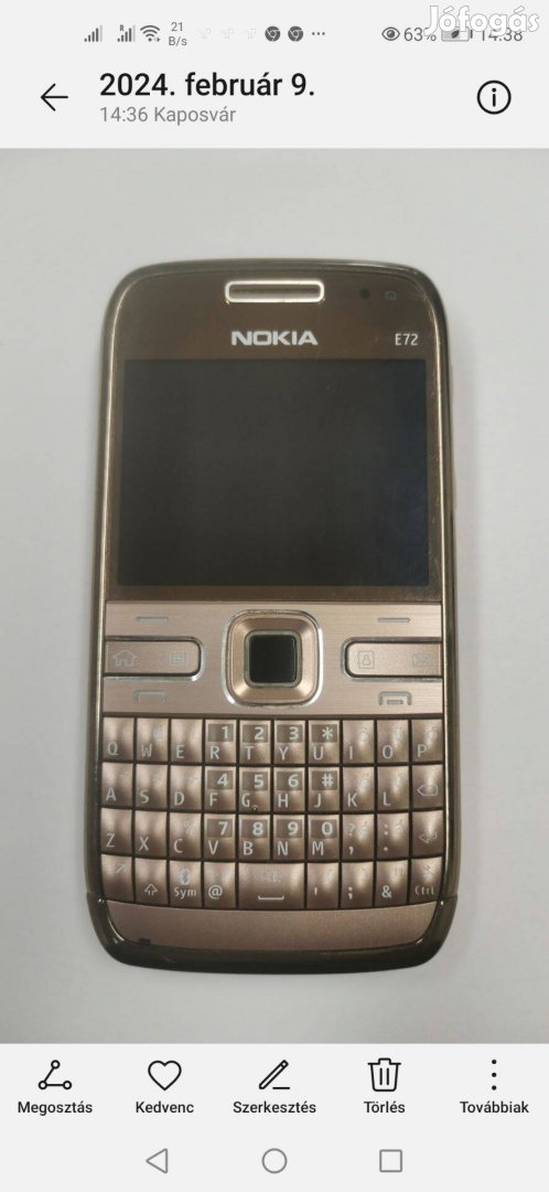 Nokia E72 mobiltelefon