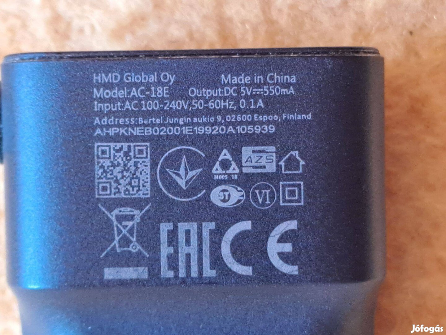 Nokia ac-18e hálózati töltő adapter - 5 V, 550 mA - micro USB