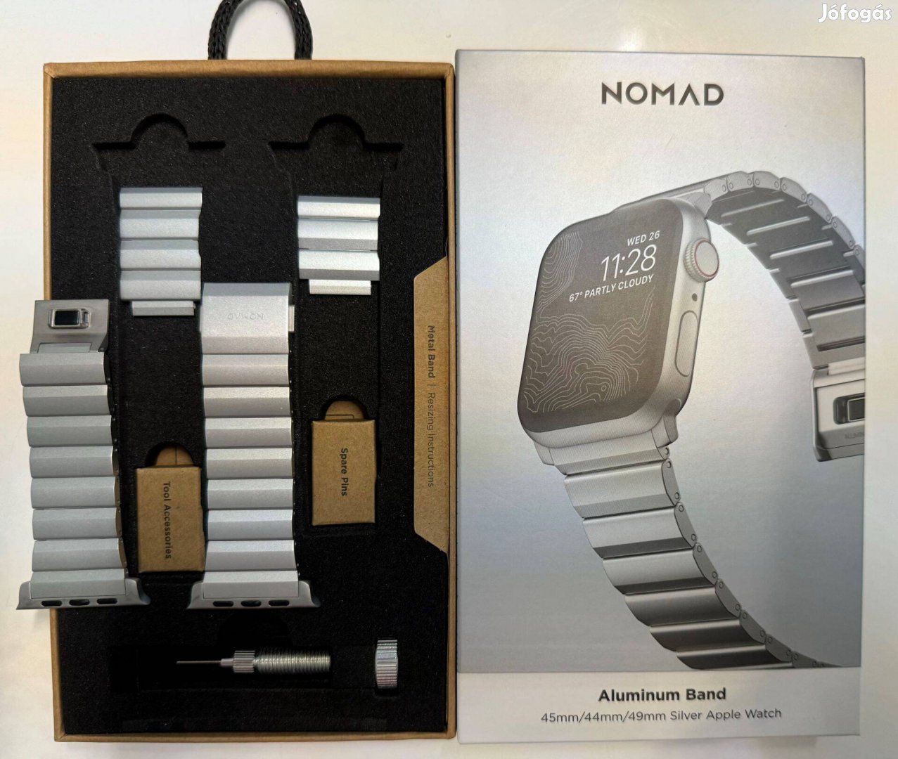 Nomad Aluminium Apple Watch 45mm / 44mm / 42 mm / 49mm Ultra fém szíj