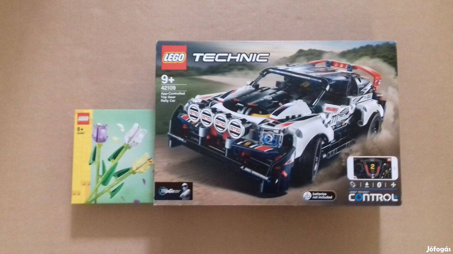 Nőnapra: bontatlan LEGO Technic 42109 Ralliautó + 40461 Tulipánok Foxá