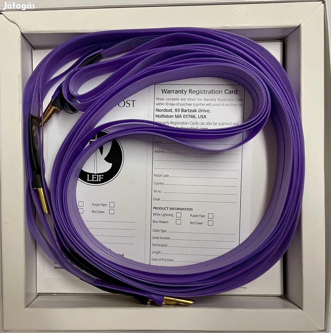 Nordost Purple Flare hangfal és RCA kábelek