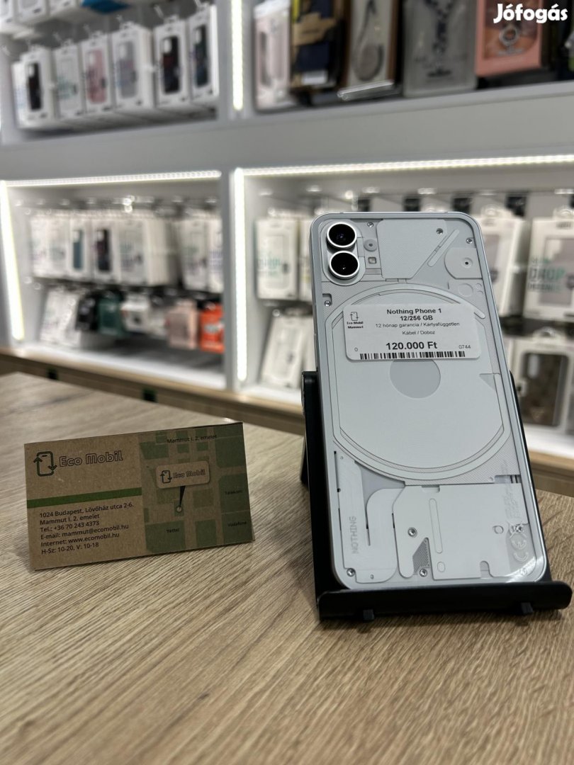Nothing phone (1) Kártyafüggetlen 256 GB 12 GB Ram, 12 hó garancia