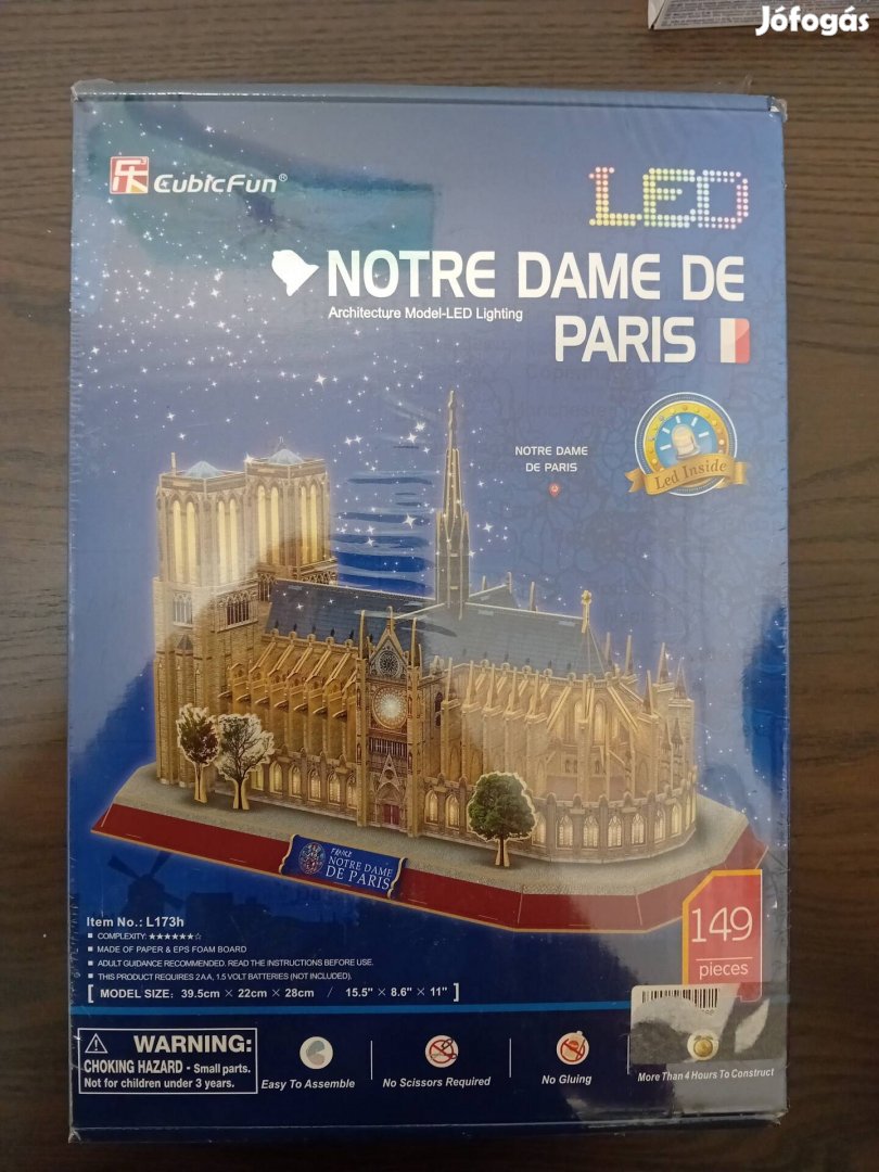 Notre Dame 3d puzzle led bontatlan