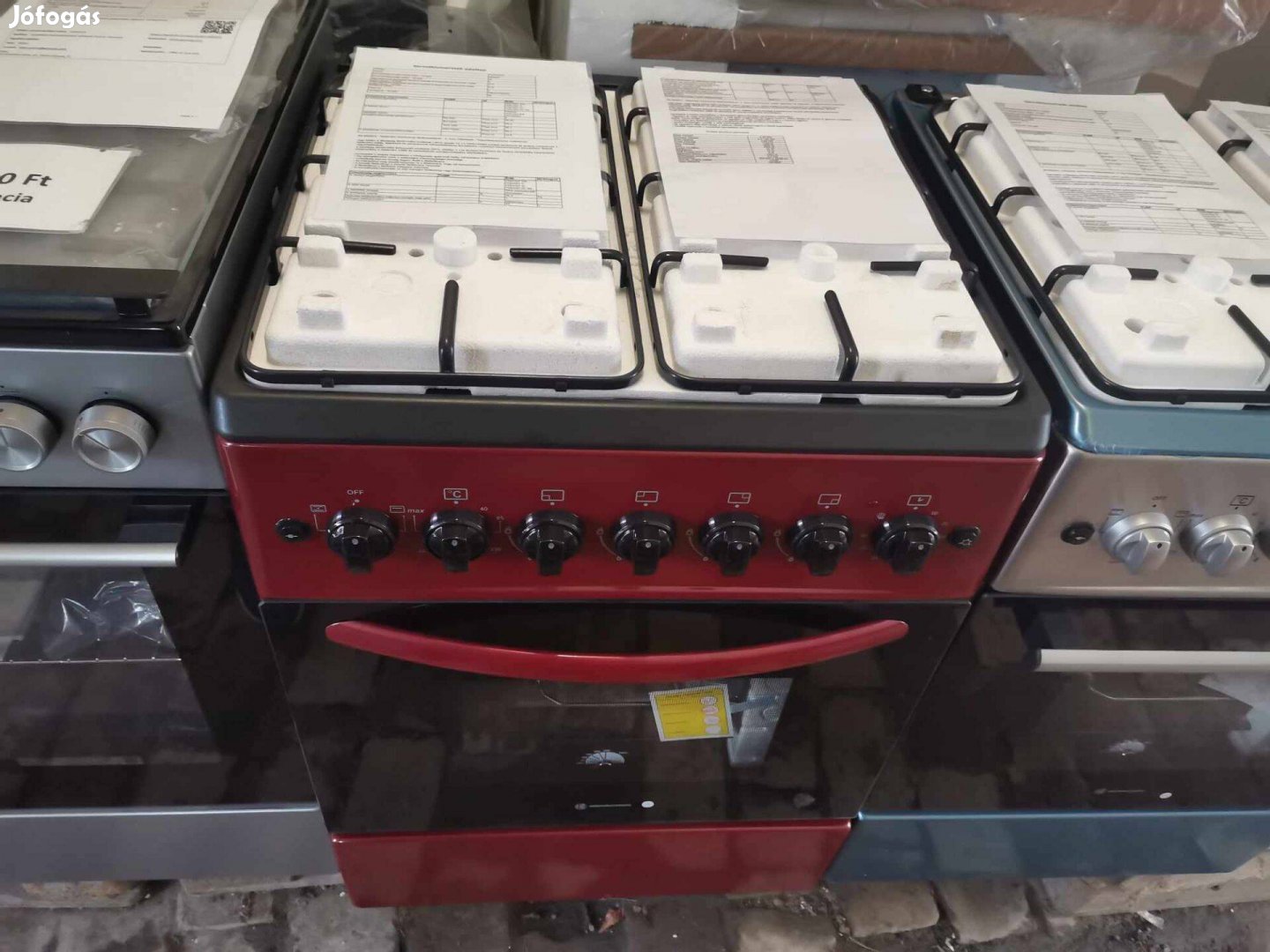 Novacook 57 cm széles Bordó kombi gáztűzhely 2 év garancia