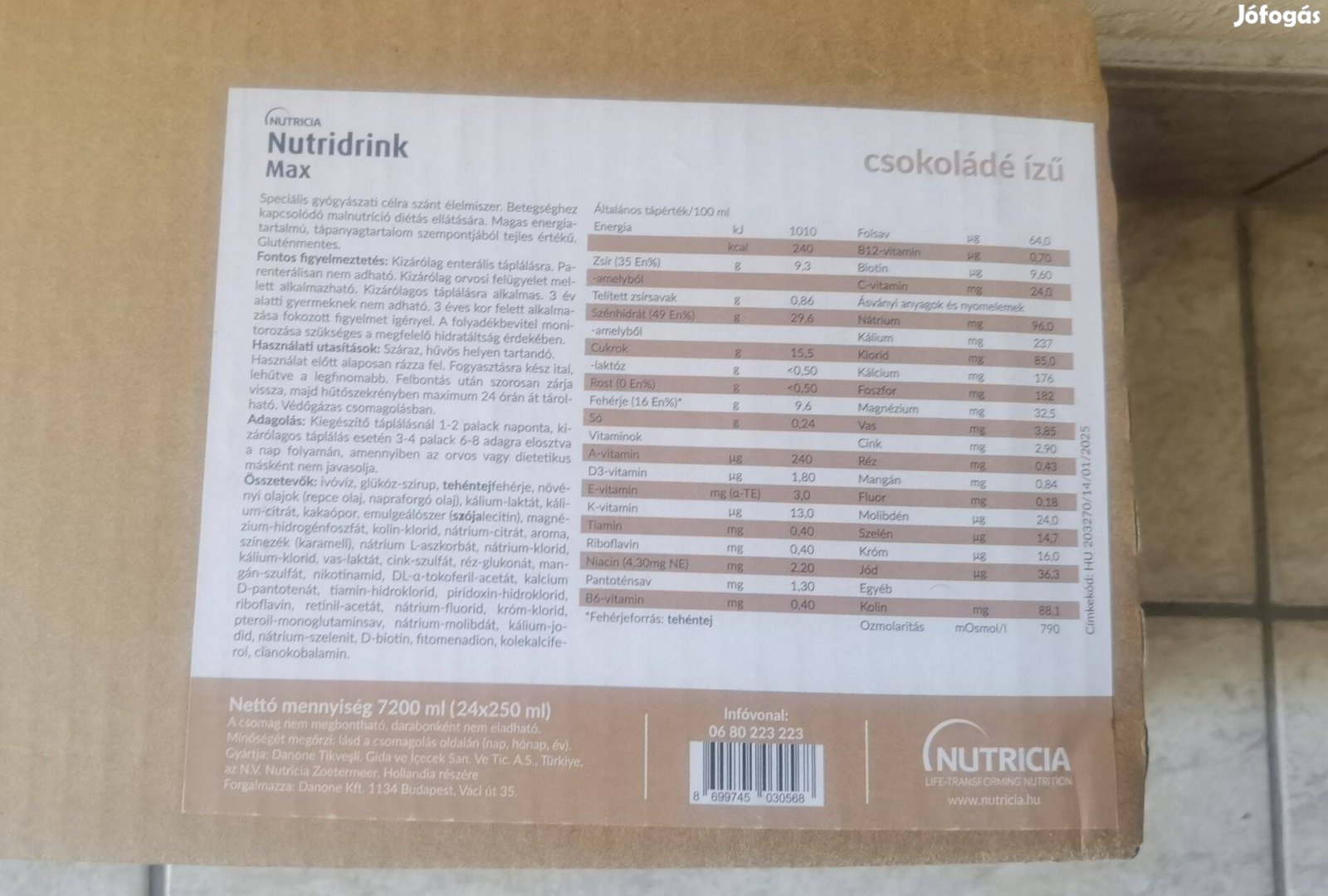 Nutridrink Max Tápszer 1 karton, csokis, 24 darab eladó