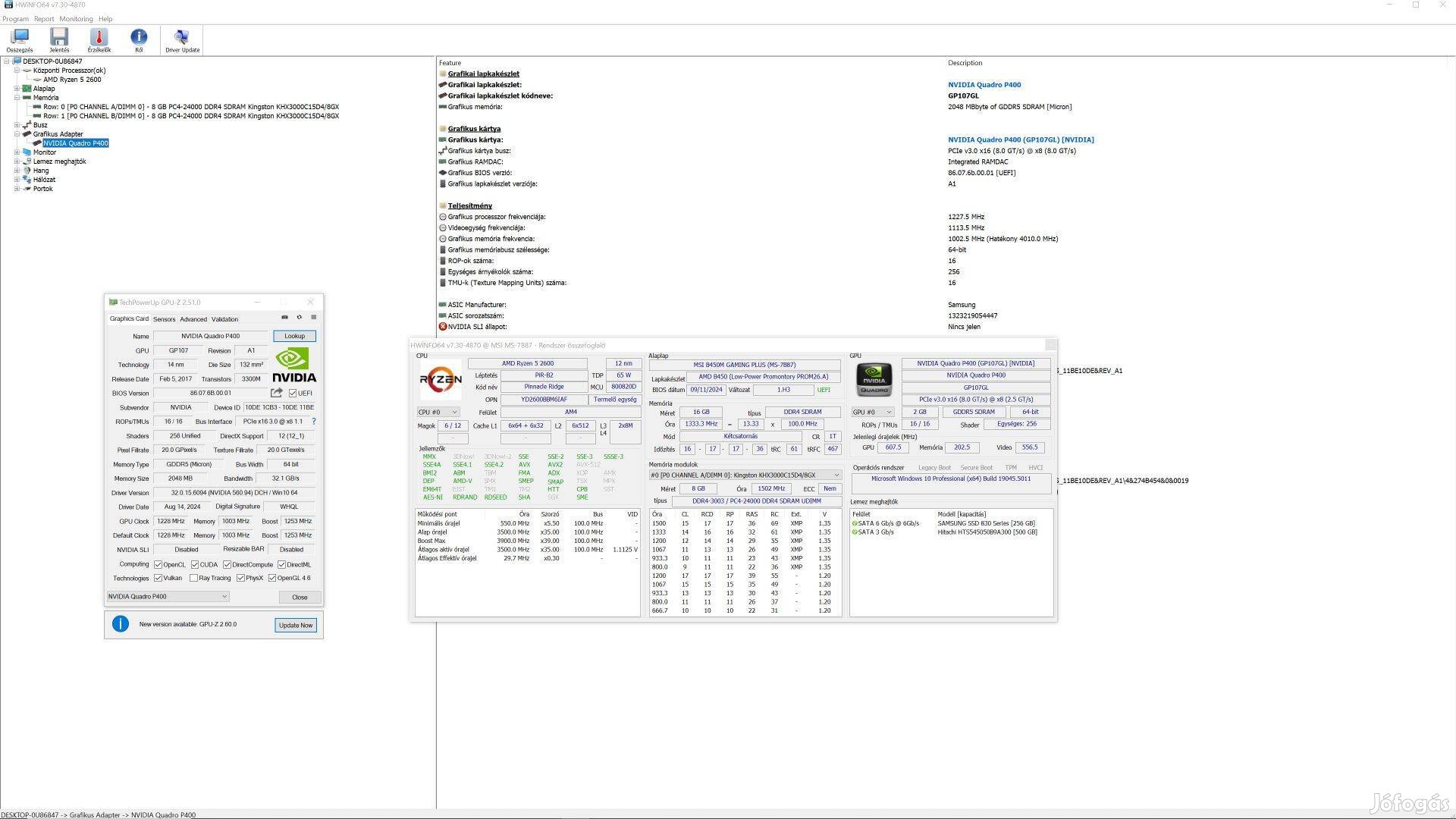 Nvidia Quadro P400 2GB Gddr5 videokártya