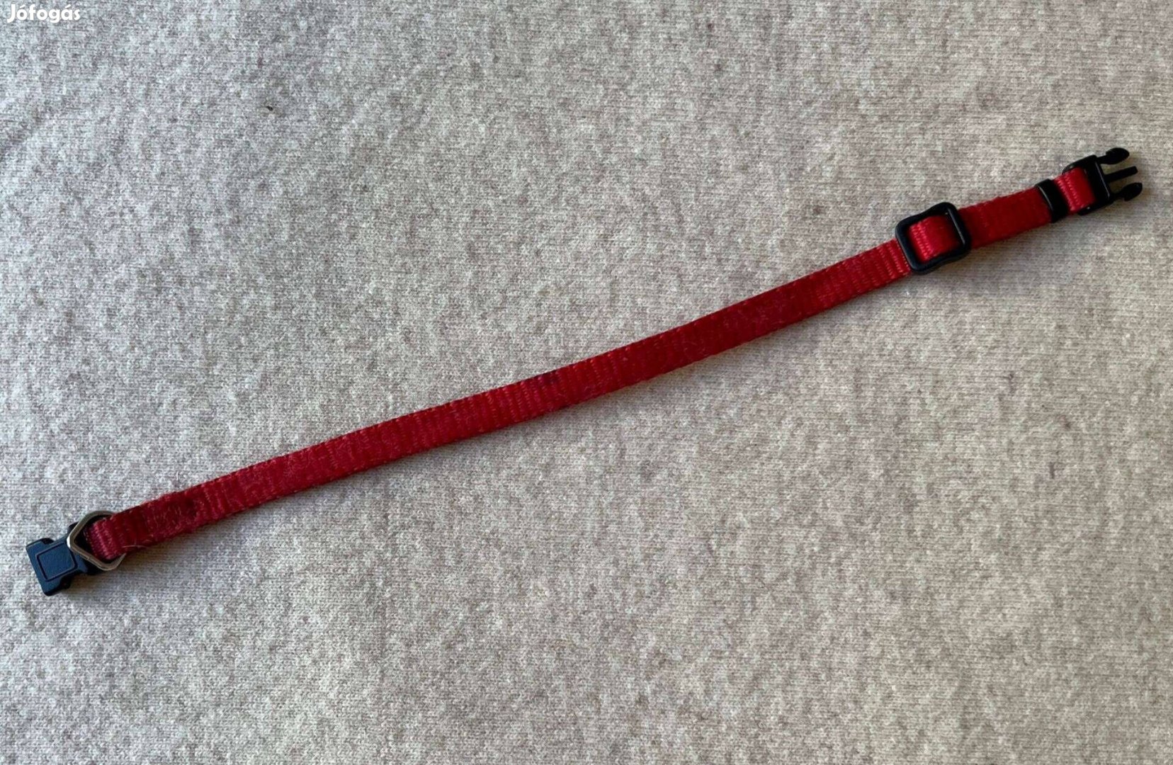 Nyakörv - kutya nyakörv piros textil, S-M, 30 45 cm