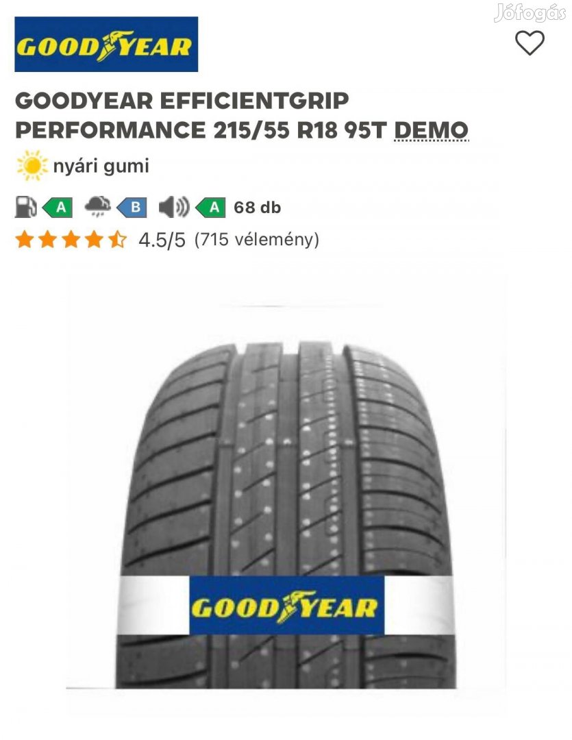 Nyári gumi Goodyear 215/55 R18 95T