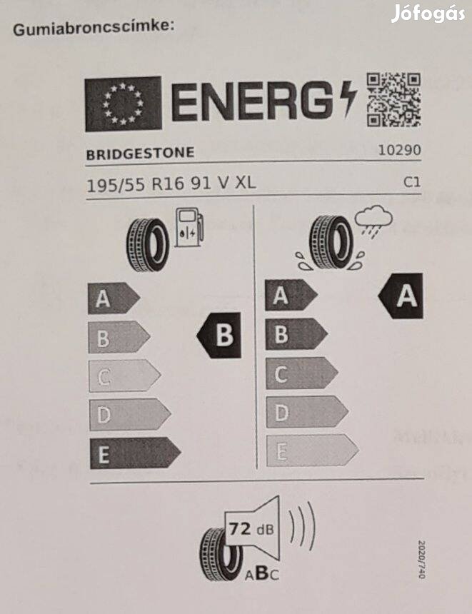 Nyári gumi - Bridgestone 195/55 r16 91v xl