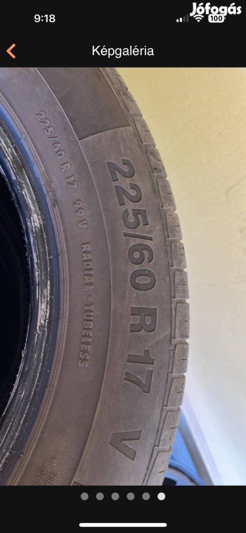 Nyári gumi eladó 225/60R17