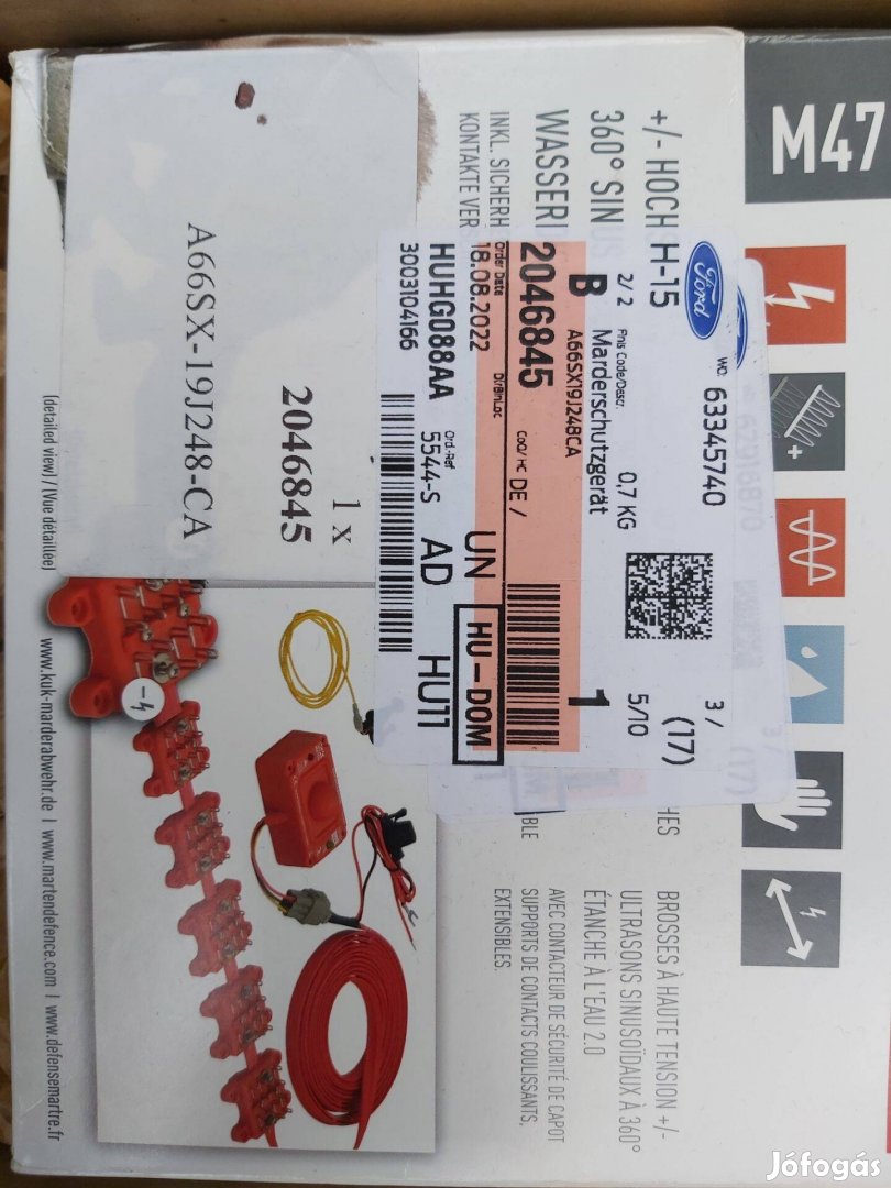 Nyest, menyét és kisállat autós riasztó eladó!