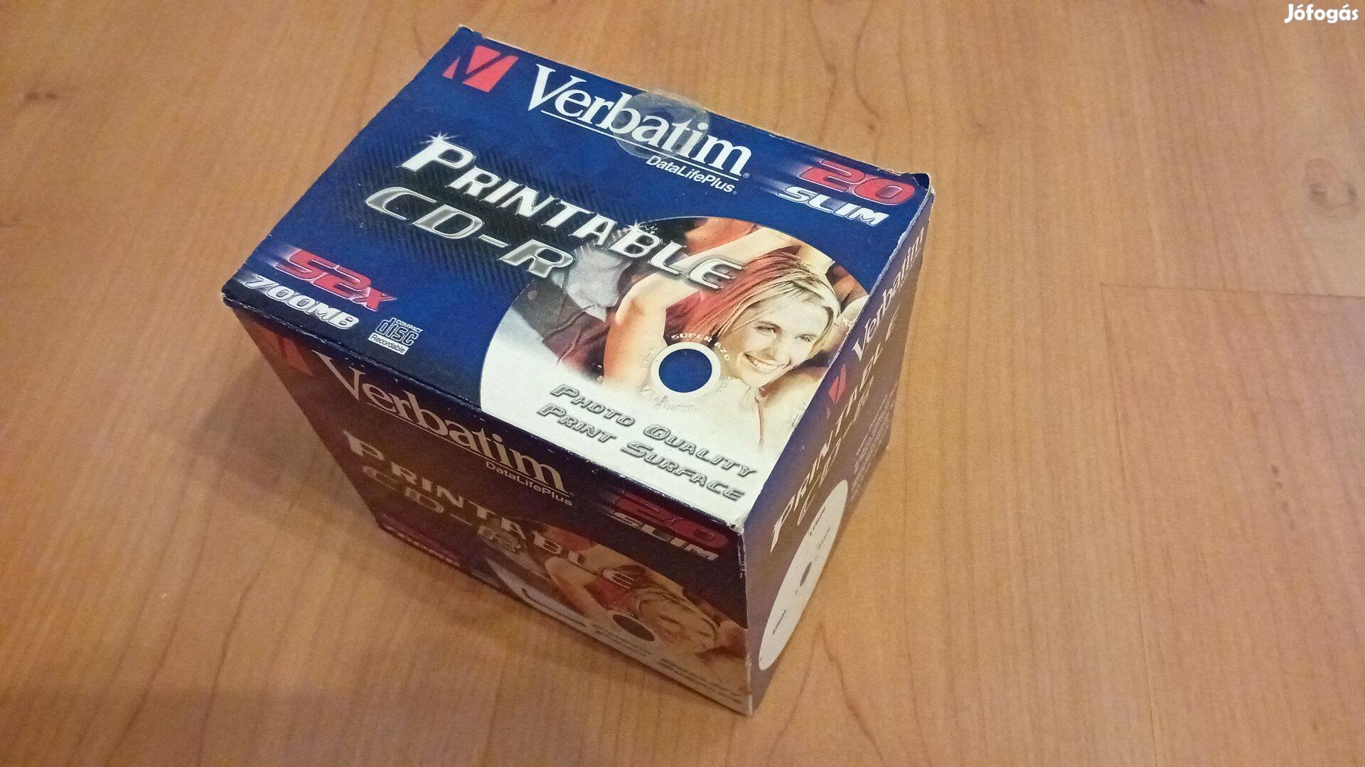 Nyomtatható felülető írható cd készlet Verbatim 20db