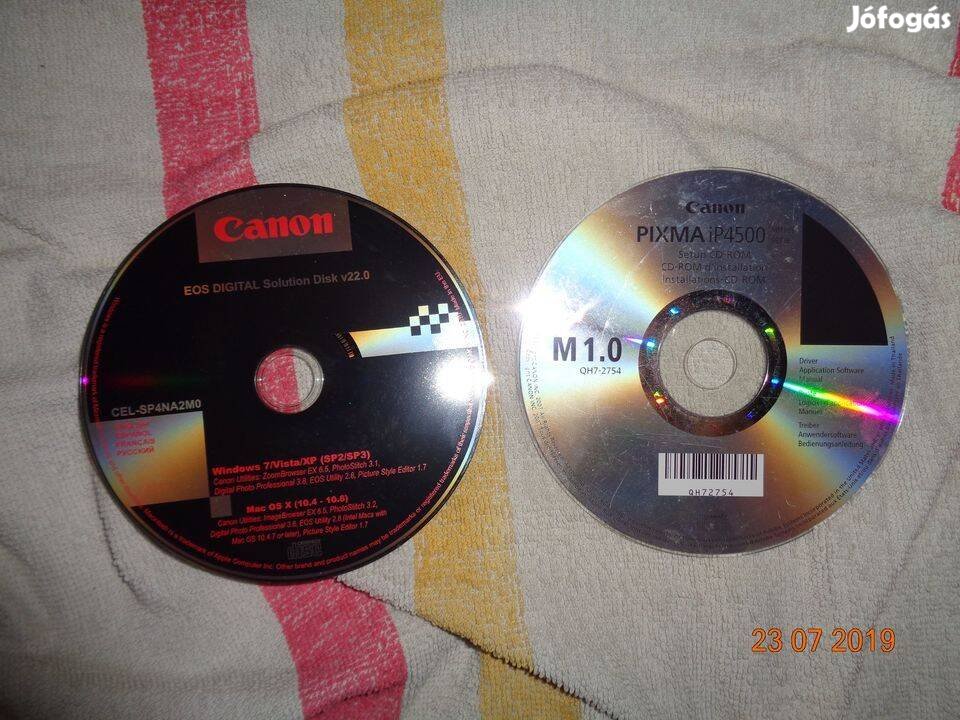 Nyomtato Canon Pixma IP4500 Driver es Szofver Eredeti CD lemez
